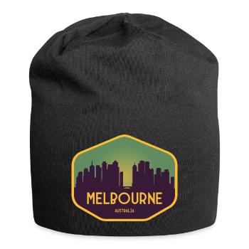 Melbourne Skyline Sonnenuntergang - Jersey-Beanie - Schwarz - Vorne