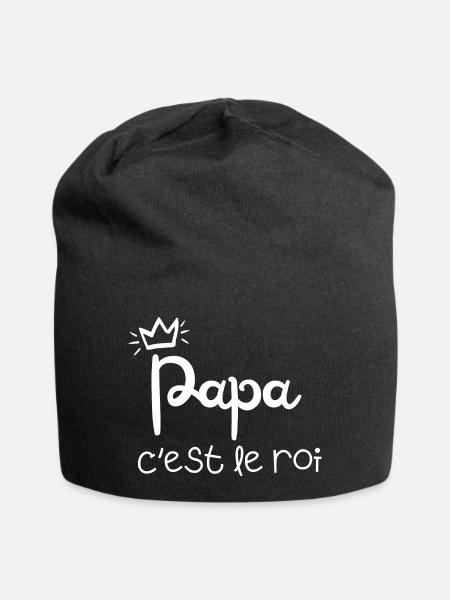 papa c’est le roi - Bonnet en jersey - noir