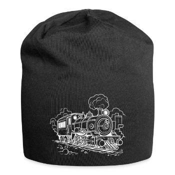 Dampflokomotive - Jersey-Beanie - Schwarz - Vorne