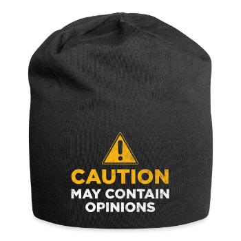 Caution may contain opinions - Jersey Beanie - black - Front