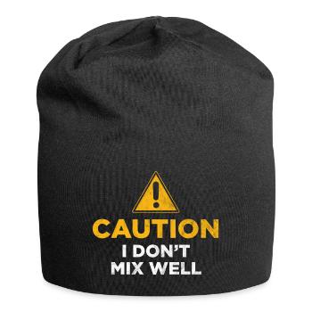 Achtung, ich mische nicht gut - Jersey-Beanie - Schwarz - Vorne