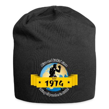 50. Geburtstag Alive and kickin since 07/1974 - Jersey Beanie - black - Front