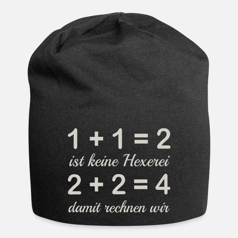 Rechnen - Jersey-Beanie - Schwarz