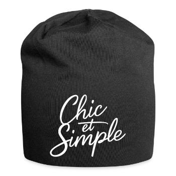 Chic et simple - Bonnet en jersey - noir - Devant