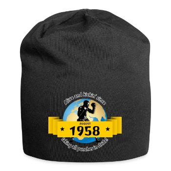66. Birthday Alive and kickin since 08/1958 - Jersey Beanie - black - Front