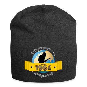 60. Geburtstag Rocking this planet since 11/1964 - Jersey-Beanie - Anthrazit - Vorne