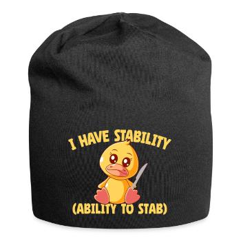 Funny I Have Stability Ability To Stab Cute Duck - Jersey Beanie - black - Front