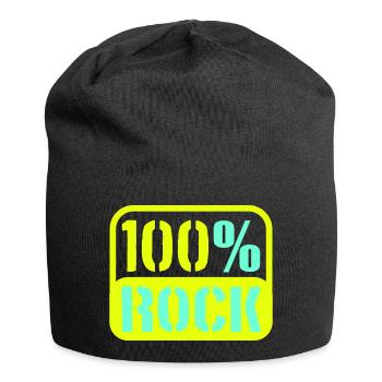 100% Percent Rock Heavy Metal Music Text Logo Fun - Jersey Beanie - black - Front