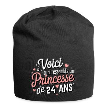 24 Year Old Princess - Jersey Beanie - black - Front
