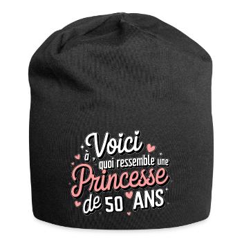 Princesse de 50 Ans - Bonnet en jersey - noir - Devant