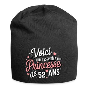 Prinzessin 52 Jahre alt - Jersey-Beanie - Schwarz - Vorne