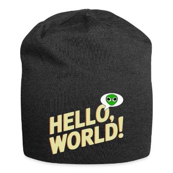 Playful Alien Hello World Design - Jersey Beanie - charcoal grey - Front
