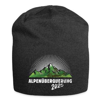 Alpenüberquerung Alpen Überquerung 2025 Wandern - Jersey-Beanie - Anthrazit - Vorne