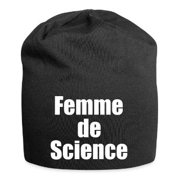 Femme de science - Bonnet en jersey - noir - Devant