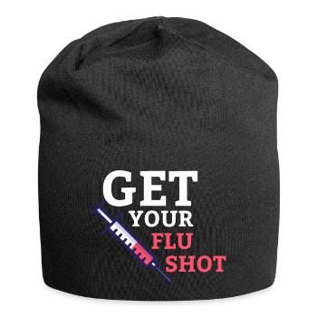 Get Your Flu Shot Caregiver Caregiving - Jersey Beanie - black - Front