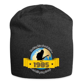 40. Geburtstag Rocking this planet since 04/1985 - Jersey-Beanie - Anthrazit - Vorne