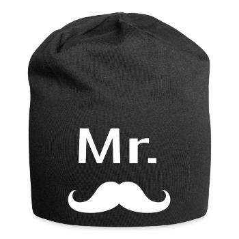 Mister Schnurrbart Gentleman Hipster - Jersey-Beanie - Schwarz - Vorne