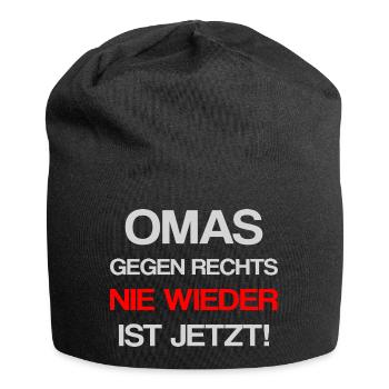Omas gegen rechts - Jersey-Beanie - Schwarz - Vorne