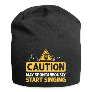 Attention peut spontanément commencer à chanter Chanteur Kar - Bonnet en jersey - noir - Devant
