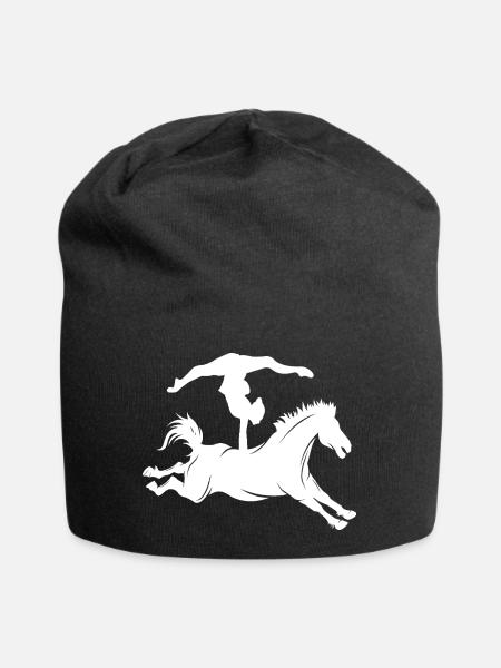 Équitation minimaliste silhouette voltige - Bonnet en jersey - noir