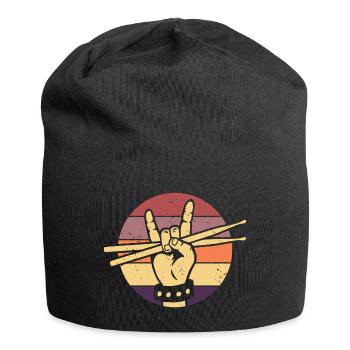Drummer Retro Drum Musician Drumsticks Drumset - Jersey Beanie - black - Front
