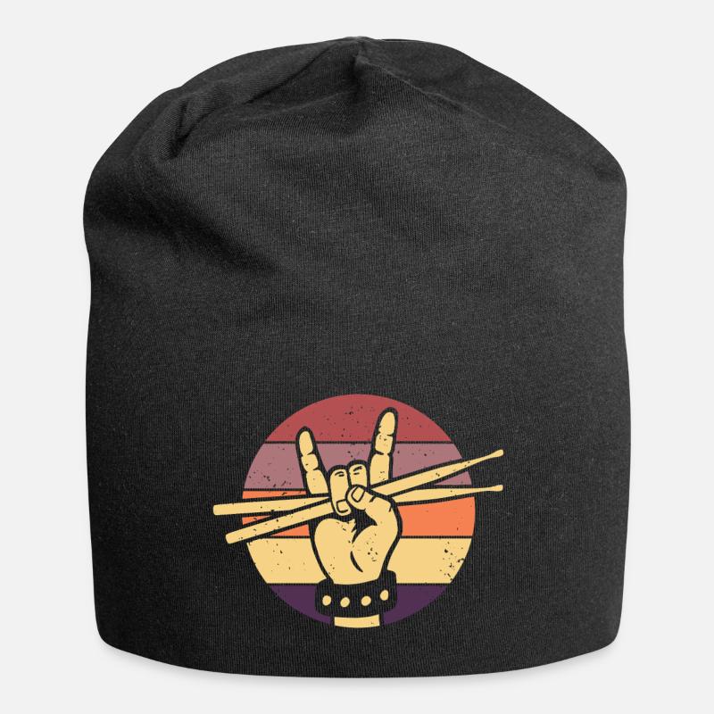 Drummer Retro Drummer Drumsticks Tambours - Bonnet en jersey - noir