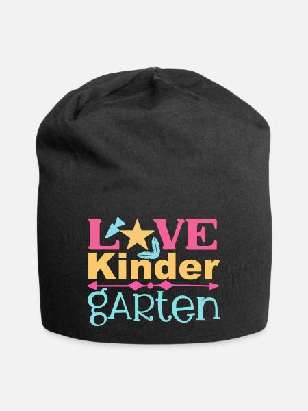 Liebe Kindergarten - Stern und Pfeil - Jersey-Beanie - Schwarz