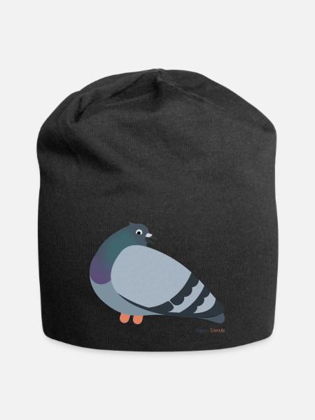 Taube Tauben - Jersey-Beanie - Schwarz