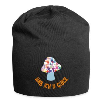 Lucky Guy Autumn Luck Mushroom Cool Sayings Blobs - Jersey Beanie - black - Front