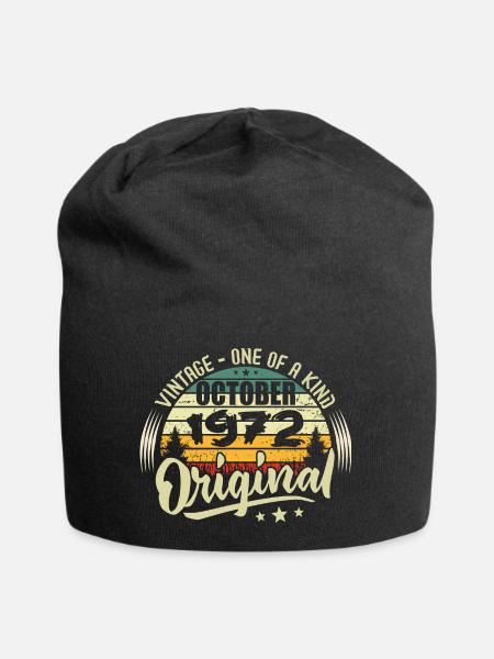 Oktober 1972 Geburtstagsgeschenk - Jersey-Beanie - Schwarz