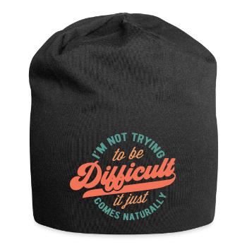Natürliches humorvolles Textdesign - Jersey-Beanie - Schwarz - Vorne