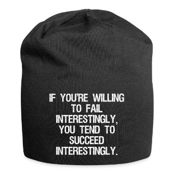 if you're willing to-fail interestingly you tend - Bonnet en jersey - noir - Devant