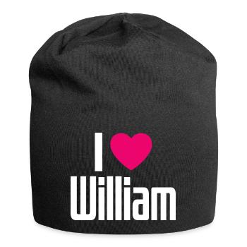 I Love William Pinkes Herz Ich liebe William - Jersey-Beanie - Schwarz - Vorne