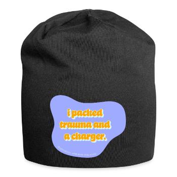 Funny Travel Design–I Packed Trauma and a charger - Jersey Beanie - black - Front