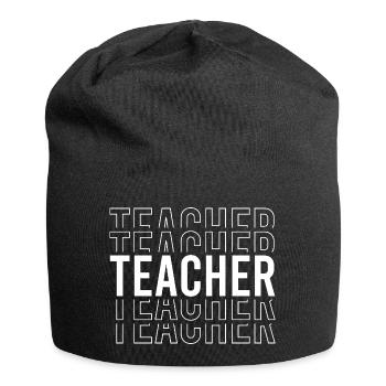 Teacher Typography - Jersey Beanie - black - Front
