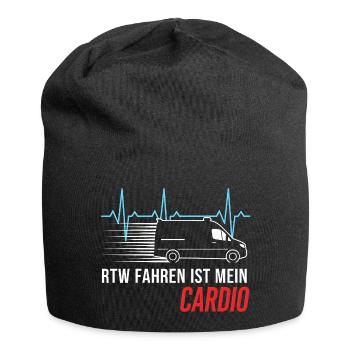 RTW Ambulanz Rettungswagen Rettungsdienst Sanität - Jersey-Beanie - Schwarz - Vorne