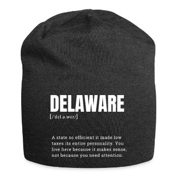Delaware Neon Typografie - Jersey-Beanie - Anthrazit - Vorne