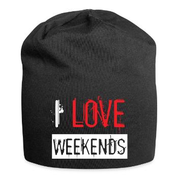 Love Red Paint Splatter Distressed Urban Design - Jersey Beanie - black - Front
