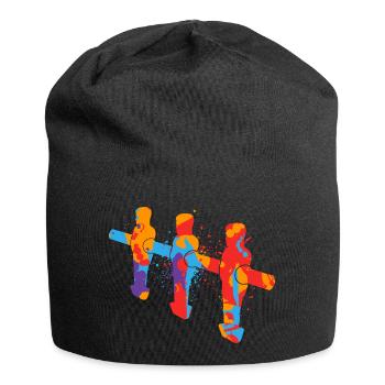 Baby-foot coloré baby-foot - Bonnet en jersey - noir - Devant