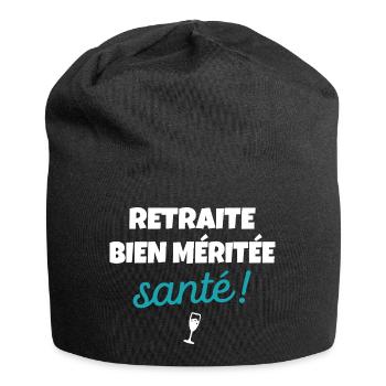 Cadeau Départ Retraite Humour Phrase Drôle Santé - Bonnet en jersey - noir - Devant