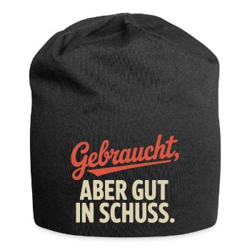Gebraucht Aber Gut In Schuss Oldtimer Geburtstag - Jersey-Beanie - Schwarz - Vorne