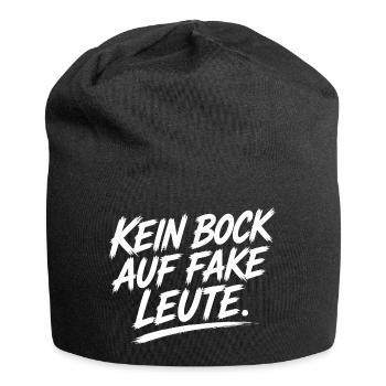 Kein Bock Auf Fake Leute - Jersey-Beanie - Schwarz - Vorne
