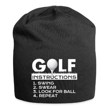 Instructions de golf Jurons de swing Répéter l’humour - Bonnet en jersey - noir - Devant
