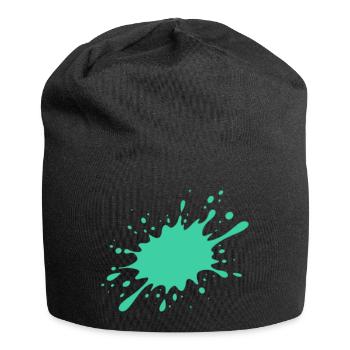 Éclaboussures de peinture turquoise - Bonnet en jersey - noir - Devant