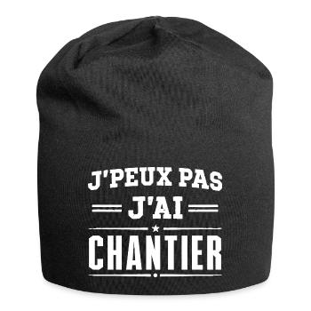T-shirt Humour Chantier BTP - Bonnet en jersey - noir - Devant