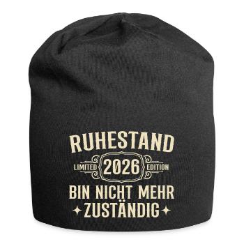 Ruhestand 2026 Abschied Kollege Rente - Jersey-Beanie - Schwarz - Vorne