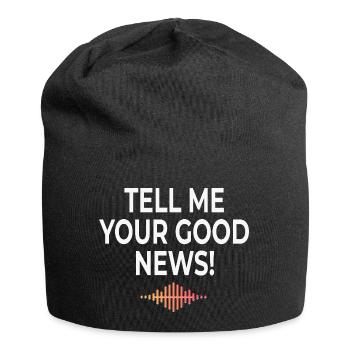 Tell Me Your Good News Typography - Jersey Beanie - black - Front