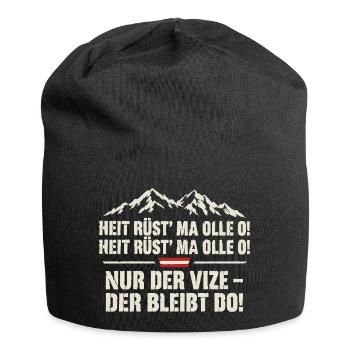 Heit rüst' ma olle o – Nur der Vize bleibt do! - Jersey-Beanie - Schwarz - Vorne