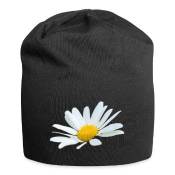 Margerite Oie Fleur Blanche Marguerites - Bonnet en jersey - noir - Devant