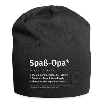 Spaß Opa - alles erlaubt - keine Regeln - Jersey-Beanie - Schwarz - Vorne